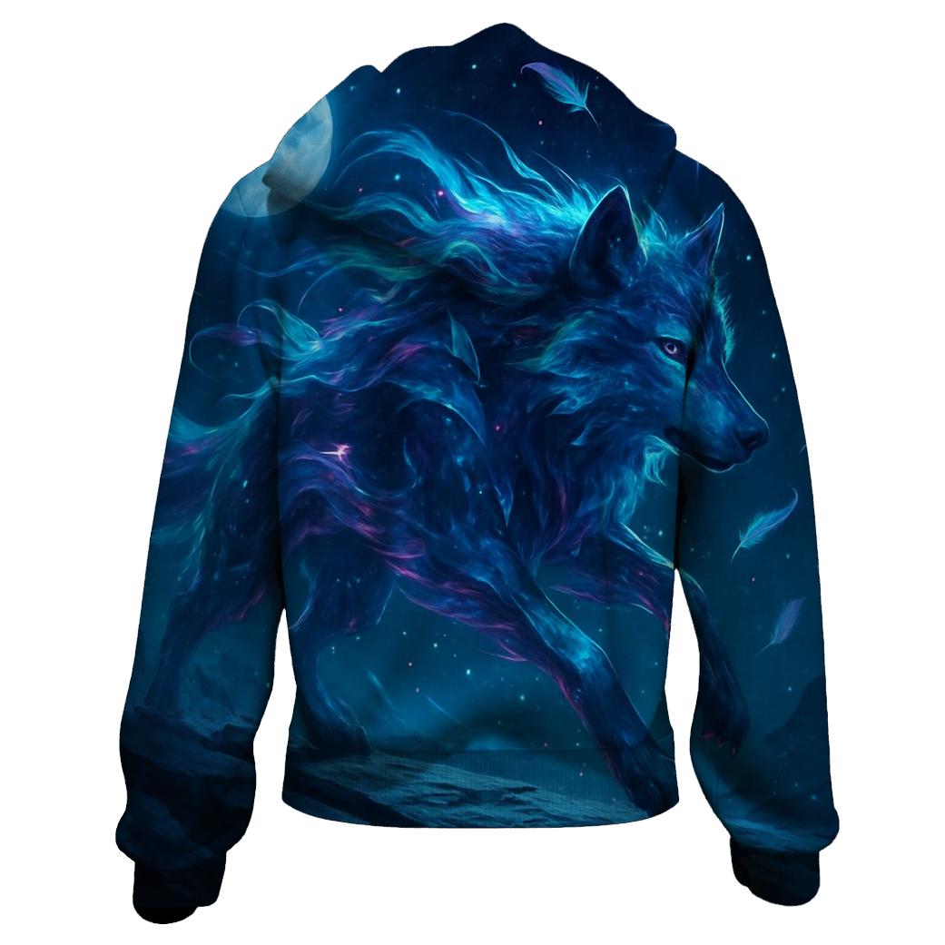 Nebula Trail Wolf designer hoodies
