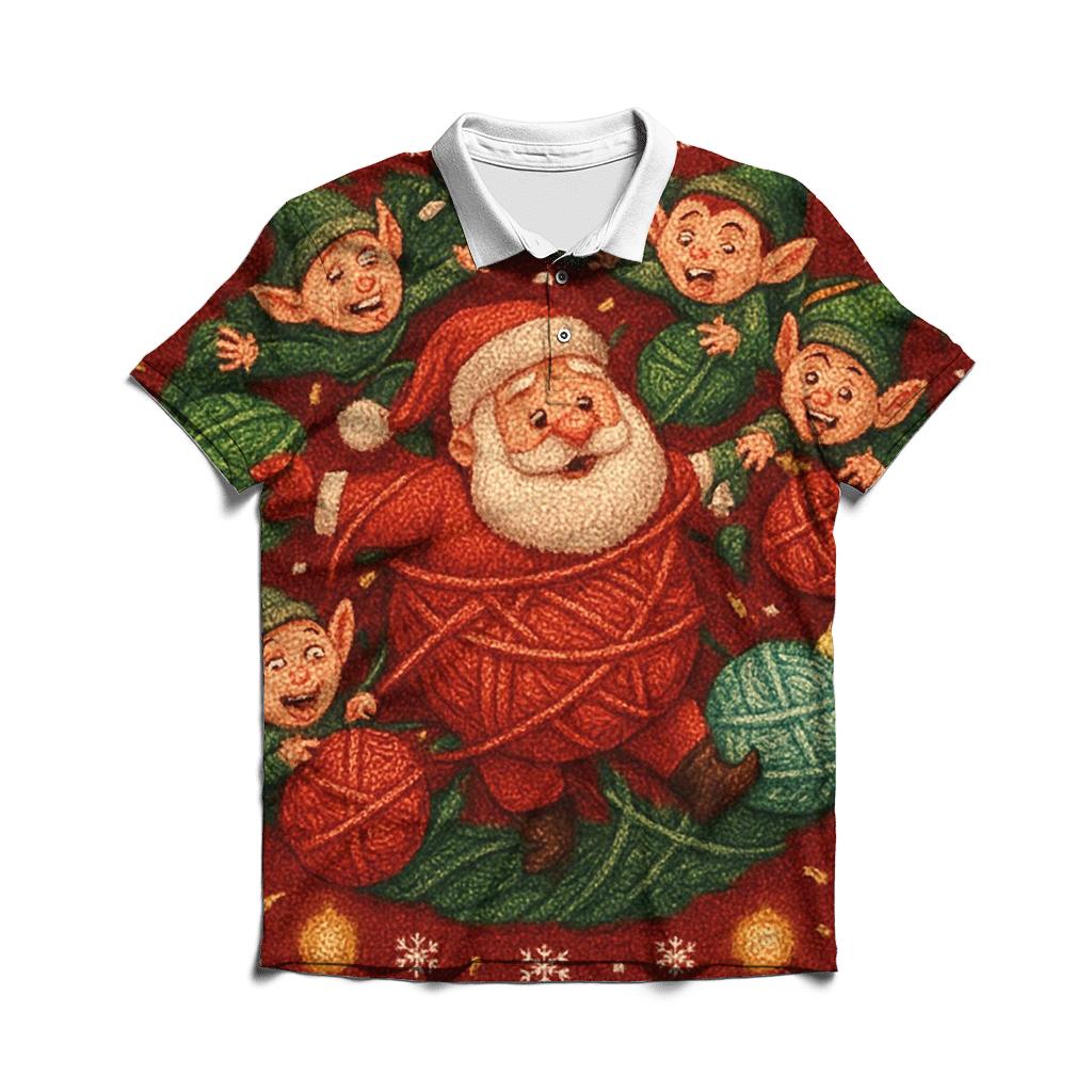 North Pole Knitted Chaos personalized polo shirts
