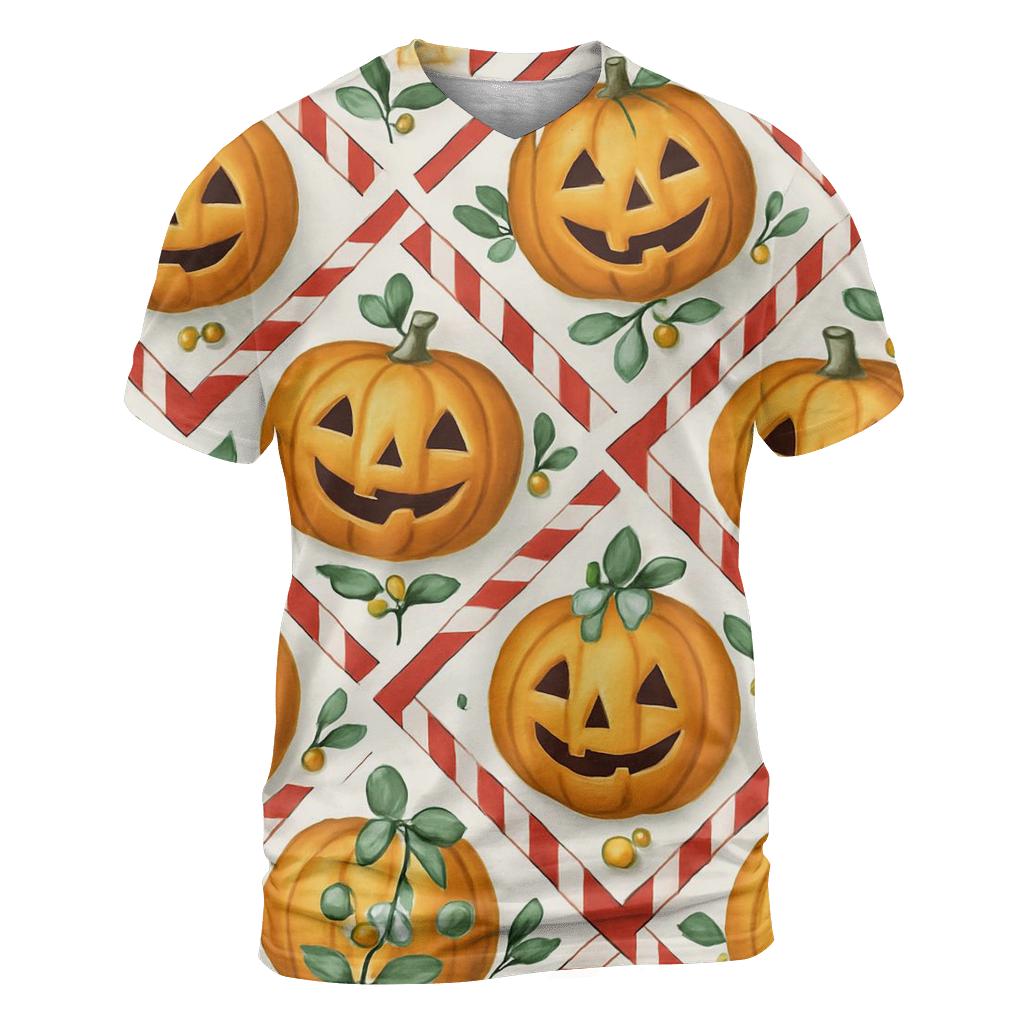 Candy Cane Pumpkin Lattice On Snow White personalized full print shirts