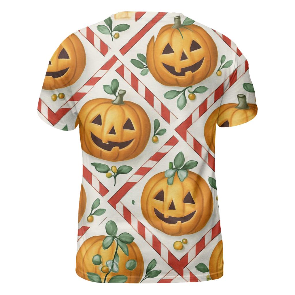 Candy Cane Pumpkin Lattice On Snow White personalized full print shirts