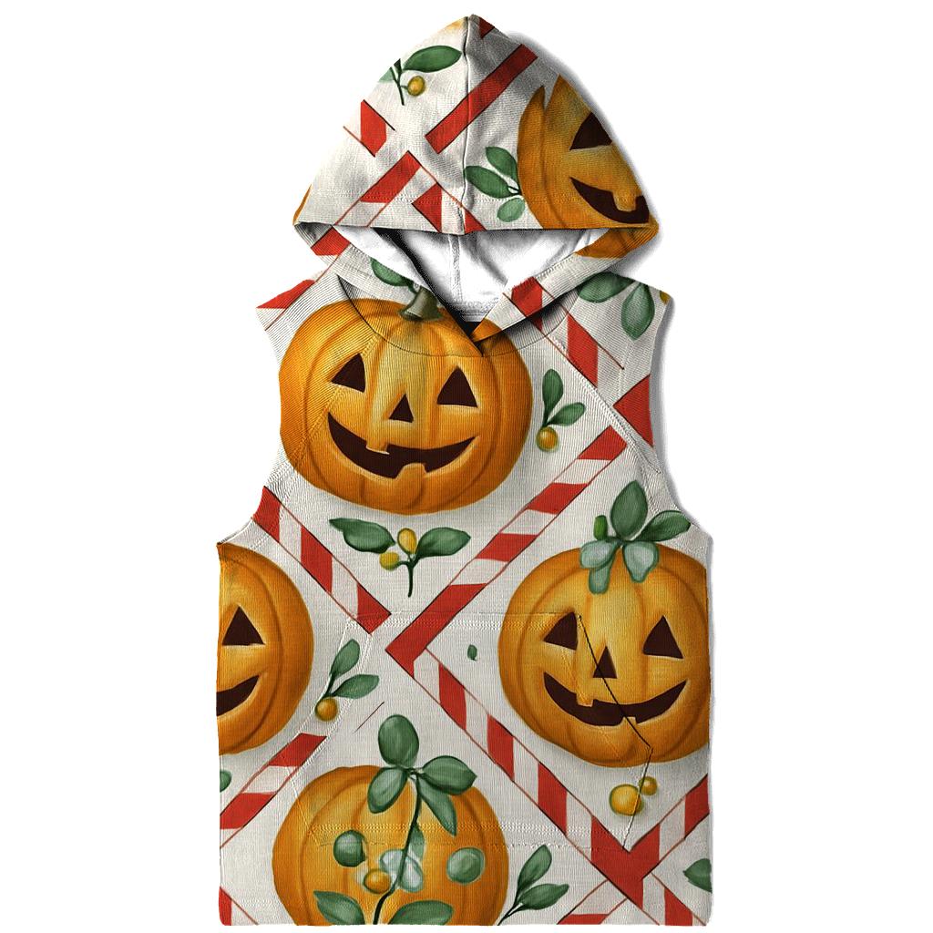 Candy Cane Pumpkin Lattice On Snow White heavyweight hoodies