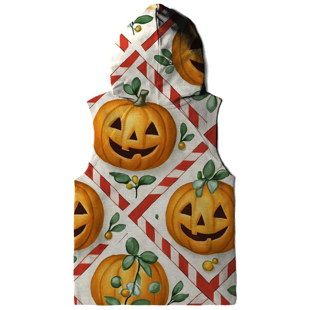Candy Cane Pumpkin Lattice On Snow White heavyweight hoodies