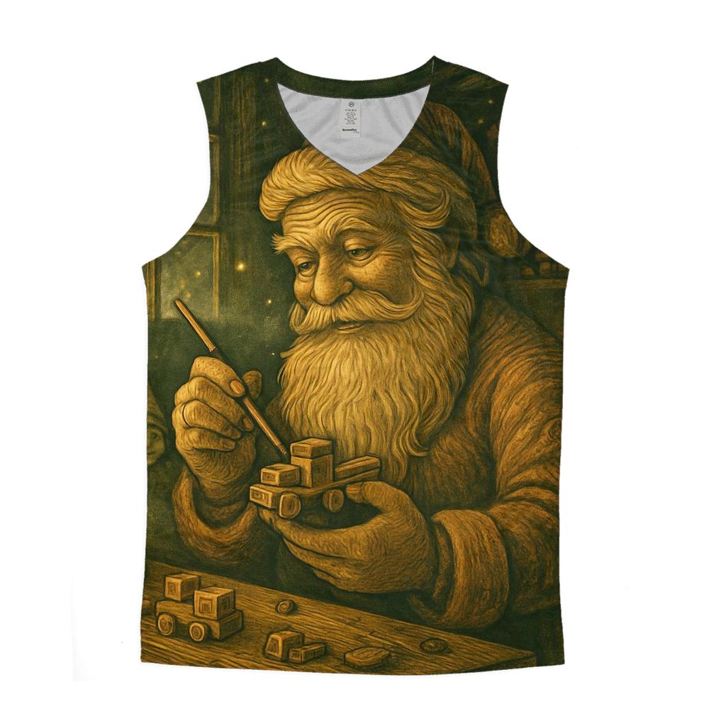 Woodland Workshop Santa sports performance tank tops