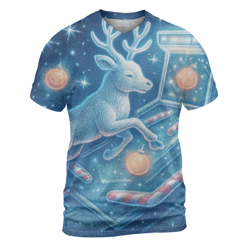 Midnight Reindeer Arcade creative print fashion shirts