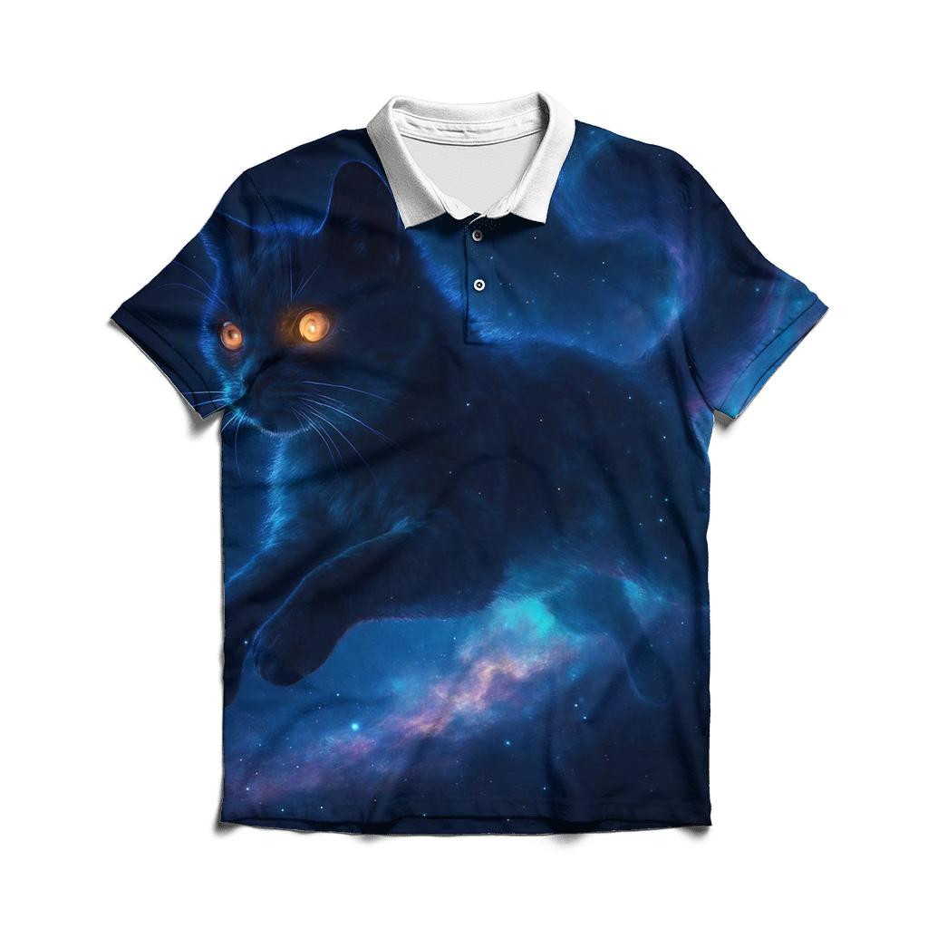 Midnight Nebula Pouncer personalized polo shirts