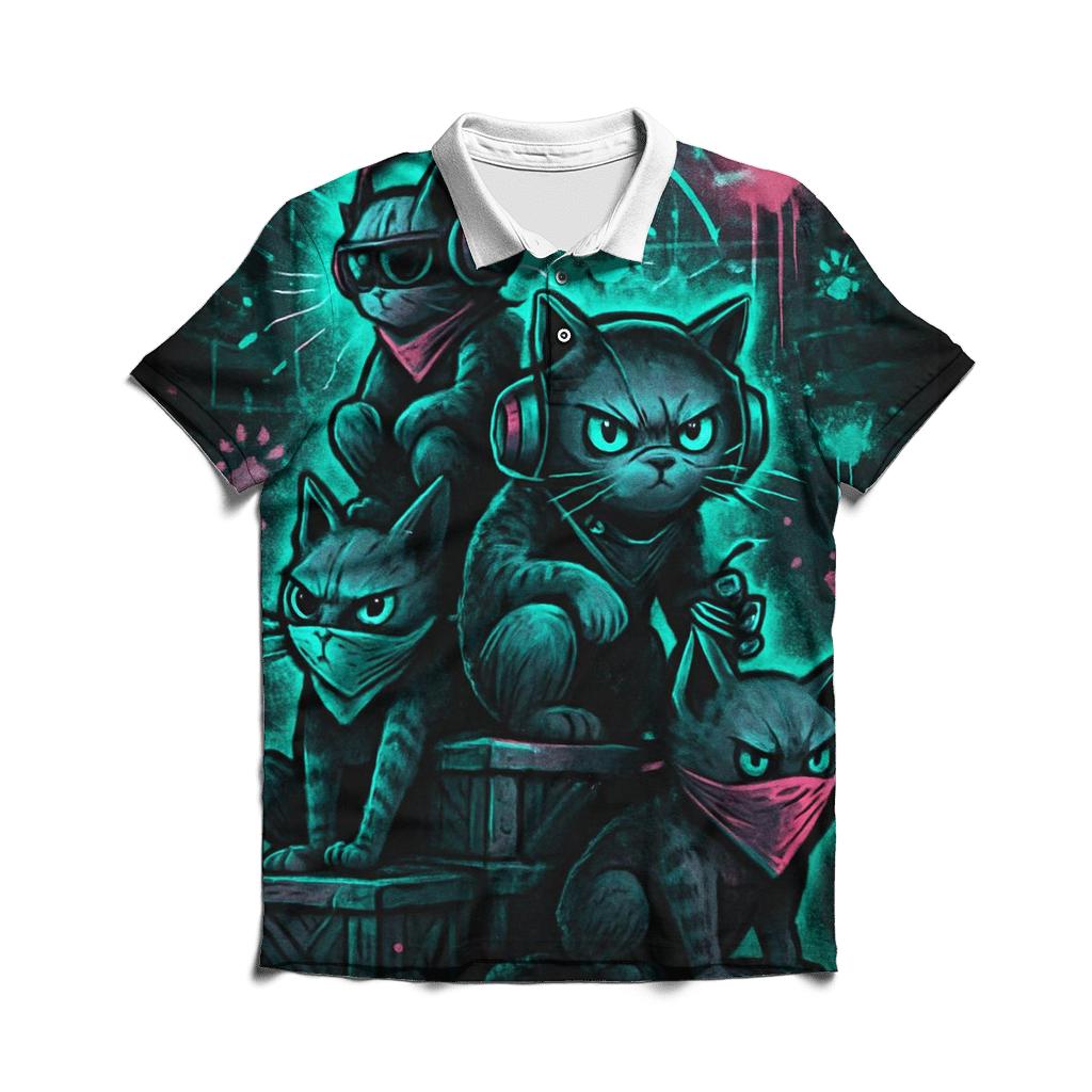 Graffiti Alley Nine Lives personalized polo shirts