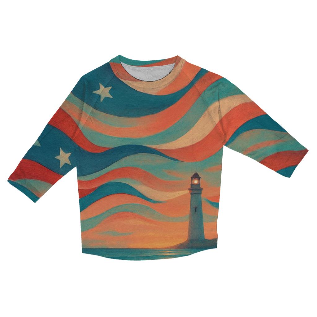 Dreamscape Ribbon Horizon casual three quarter sleeve shirts