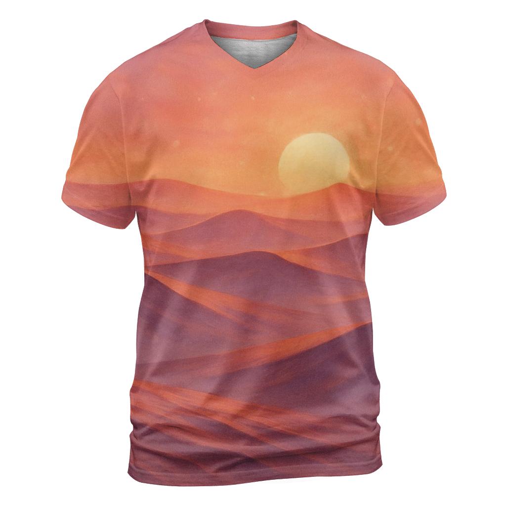 Coral Dune Horizon unique graphic print tees