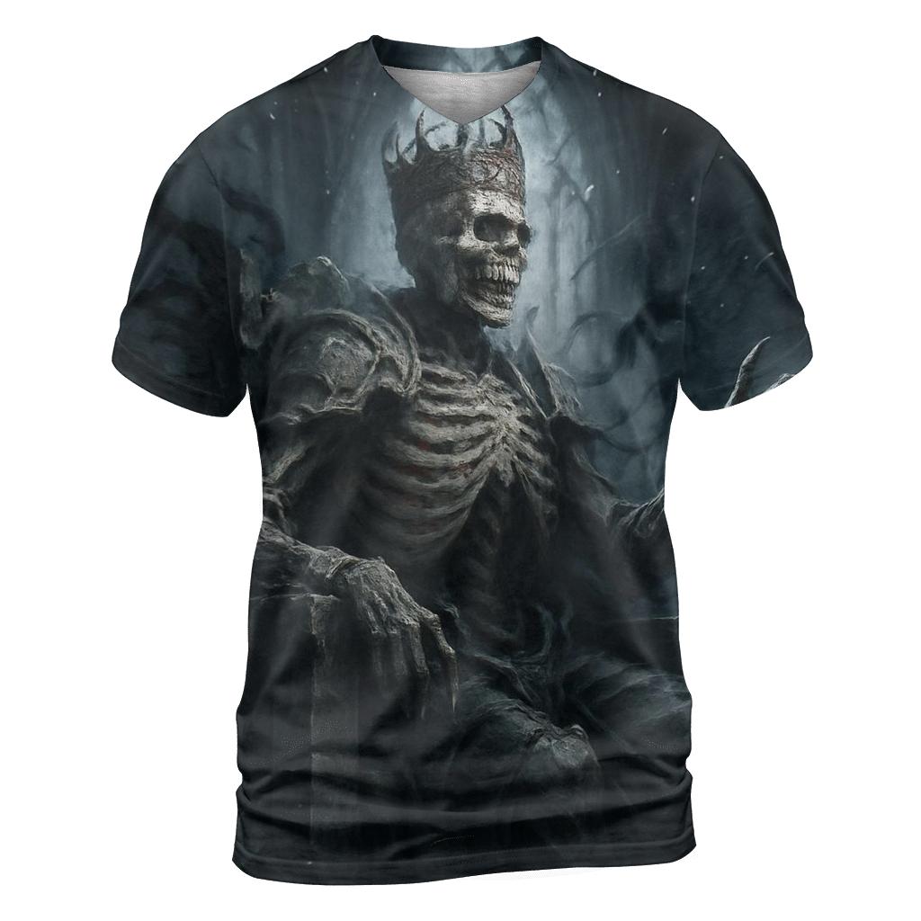 Ashen Throne Of The Skeleton King creative print fashion shirts