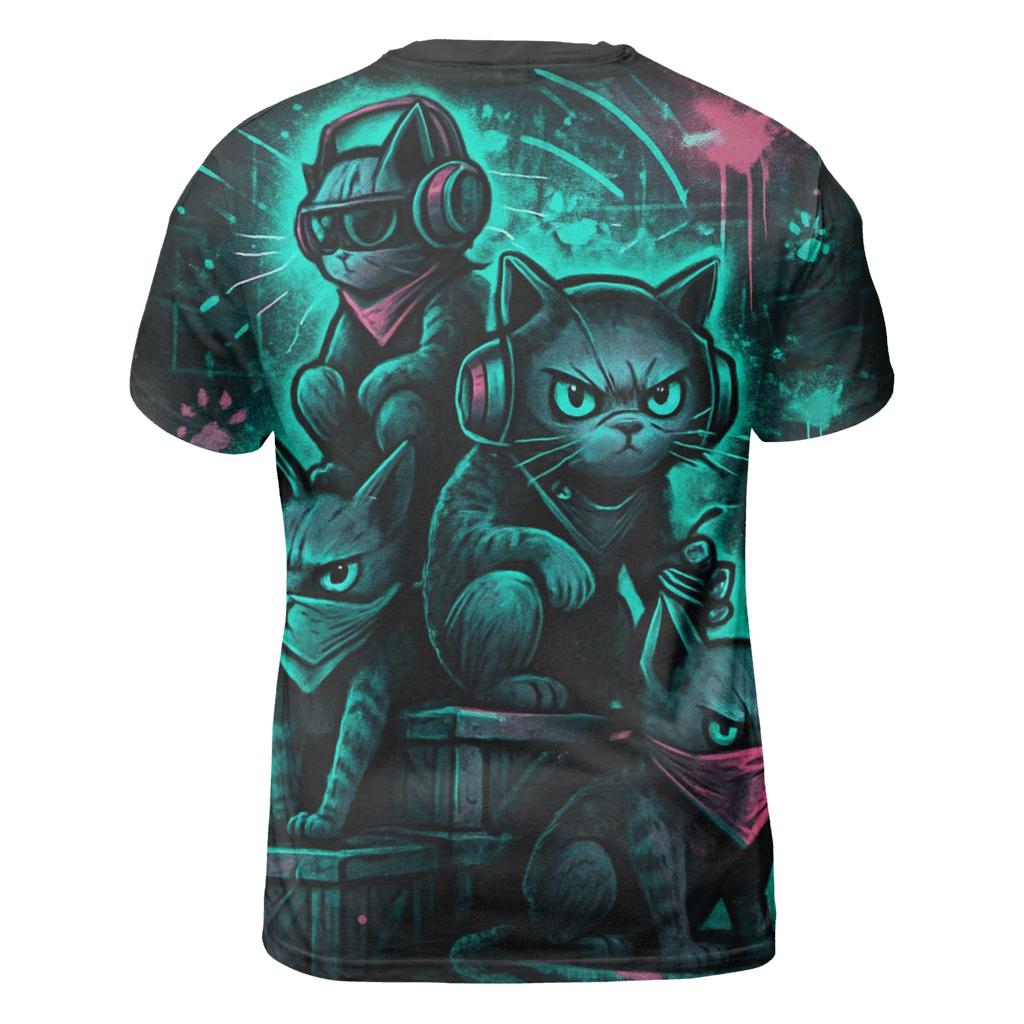 Graffiti Alley Nine Lives creative print fashion shirts