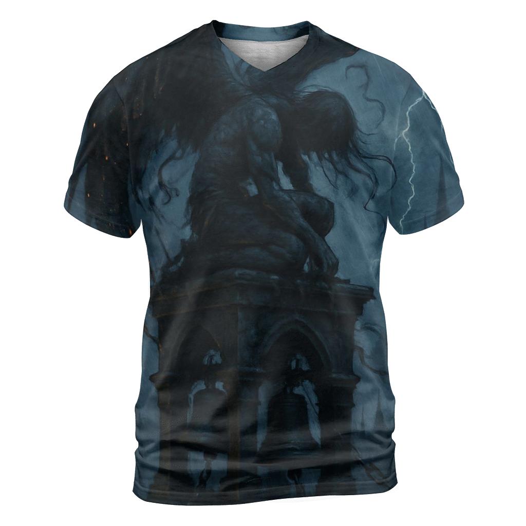 Fallen Angel Under Midnight Bells vibrant all-over design tees