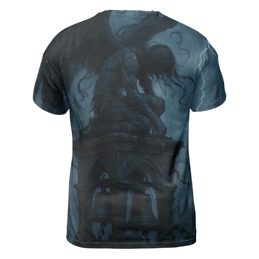 Fallen Angel Under Midnight Bells vibrant all-over design tees