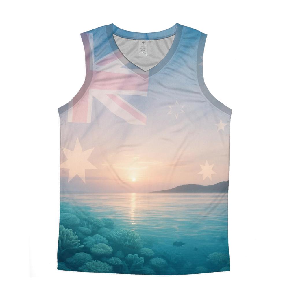 Australia Coral Banner designer workout tanks