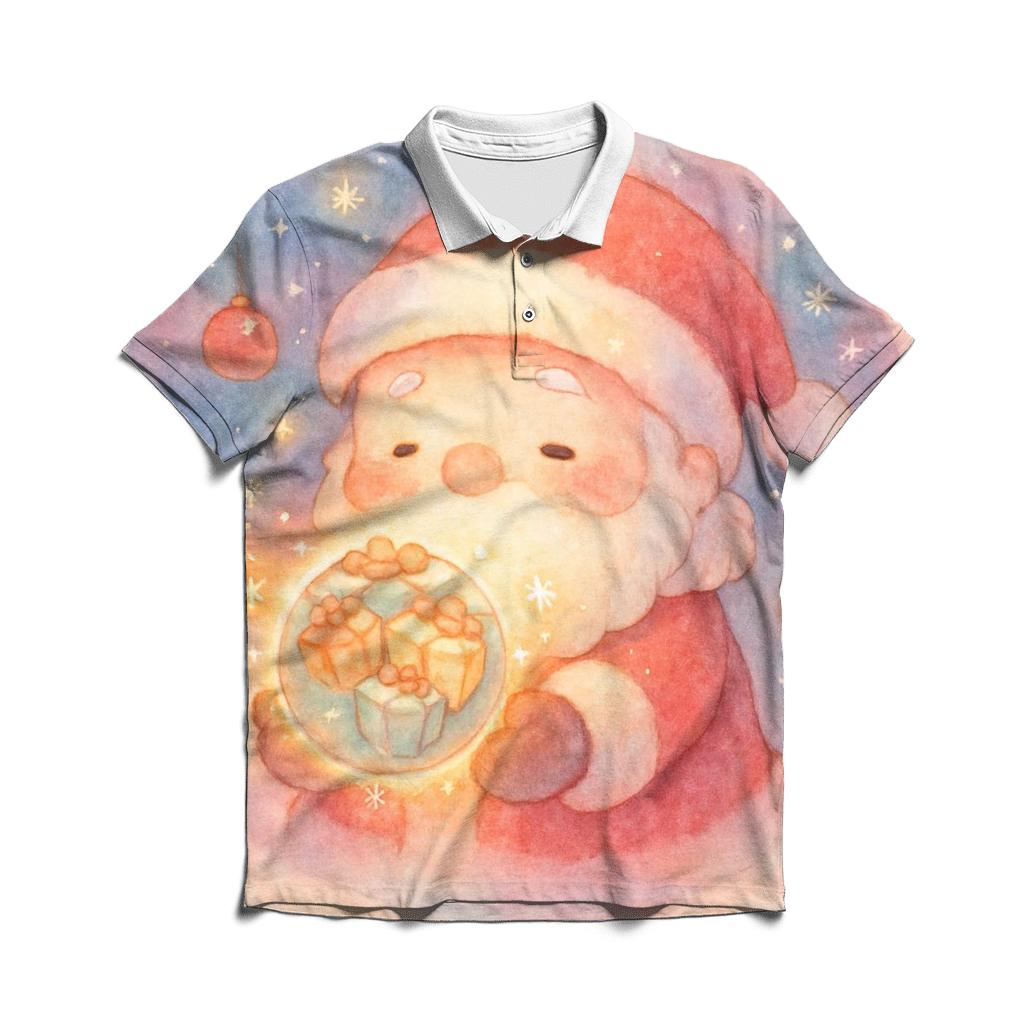 Pocket Galaxy Santa premium cotton polo shirts