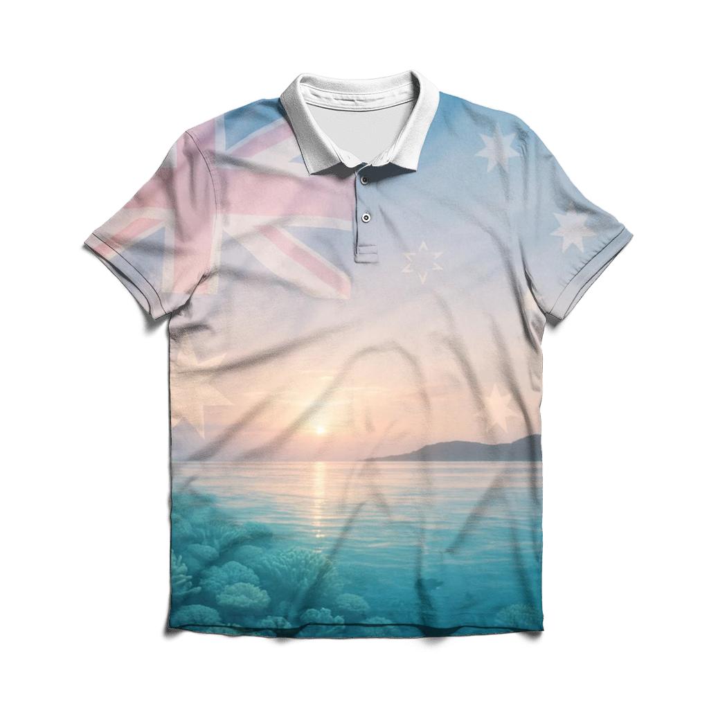 Australia Coral Banner classic pique polos