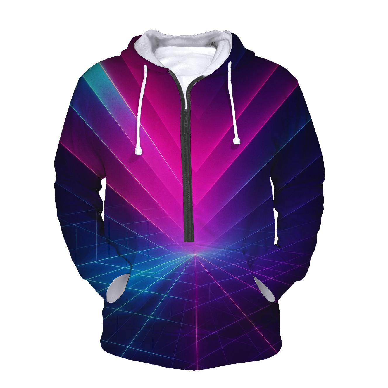 Neon Vector Horizon custom hoodies