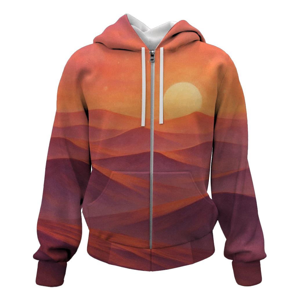 Coral Dune Horizon printed hoodies