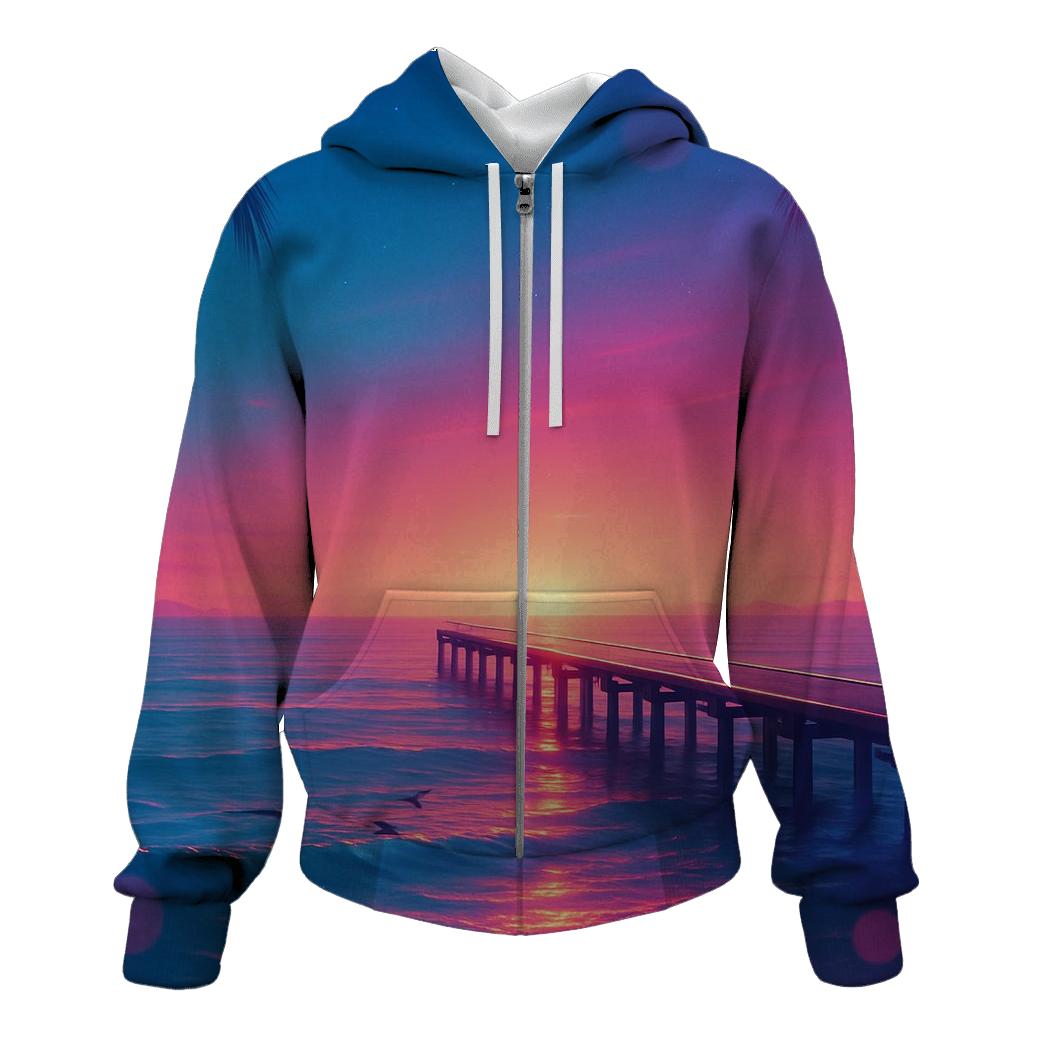 Neon Pier Reverie heavyweight hoodies