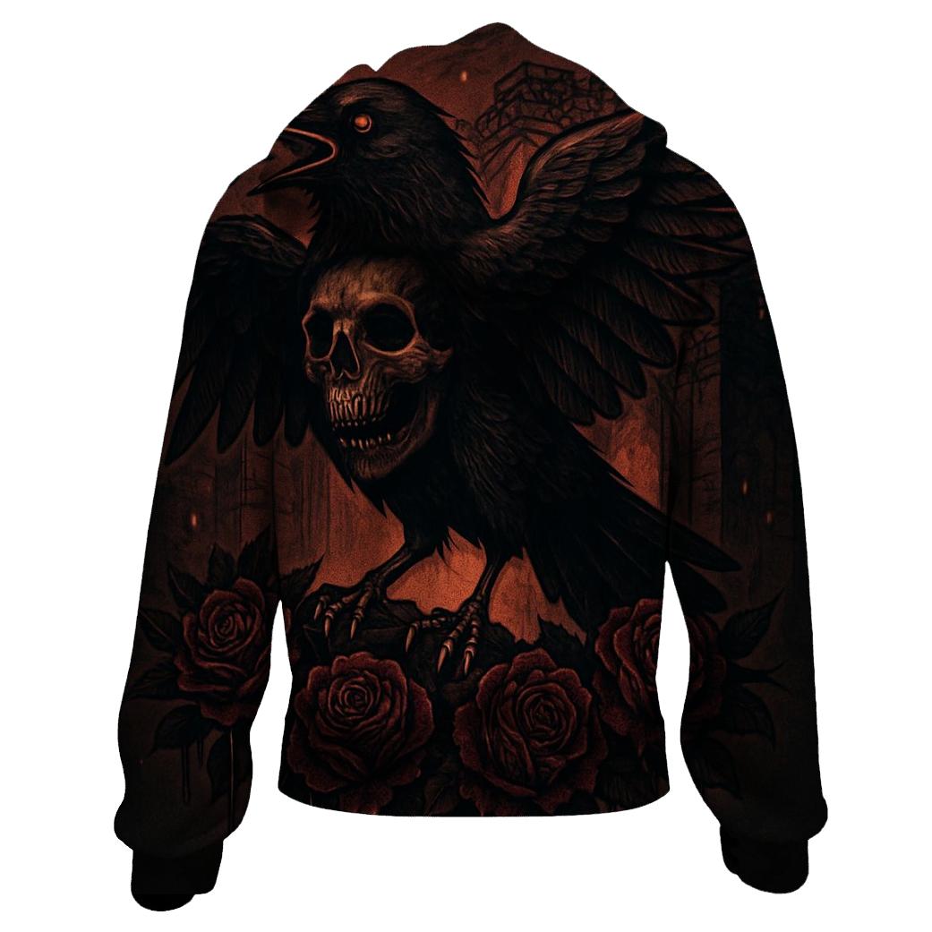Raven Emperor And The Bleeding Roses embroidered hoodies
