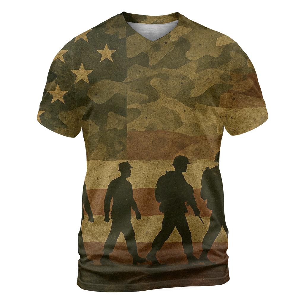 Camouflage Unity Wave vibrant all-over design tees