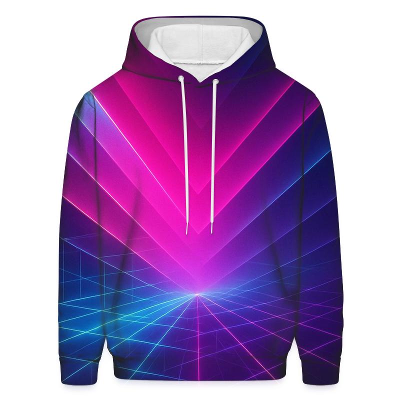 Neon Vector Horizon custom hoodies