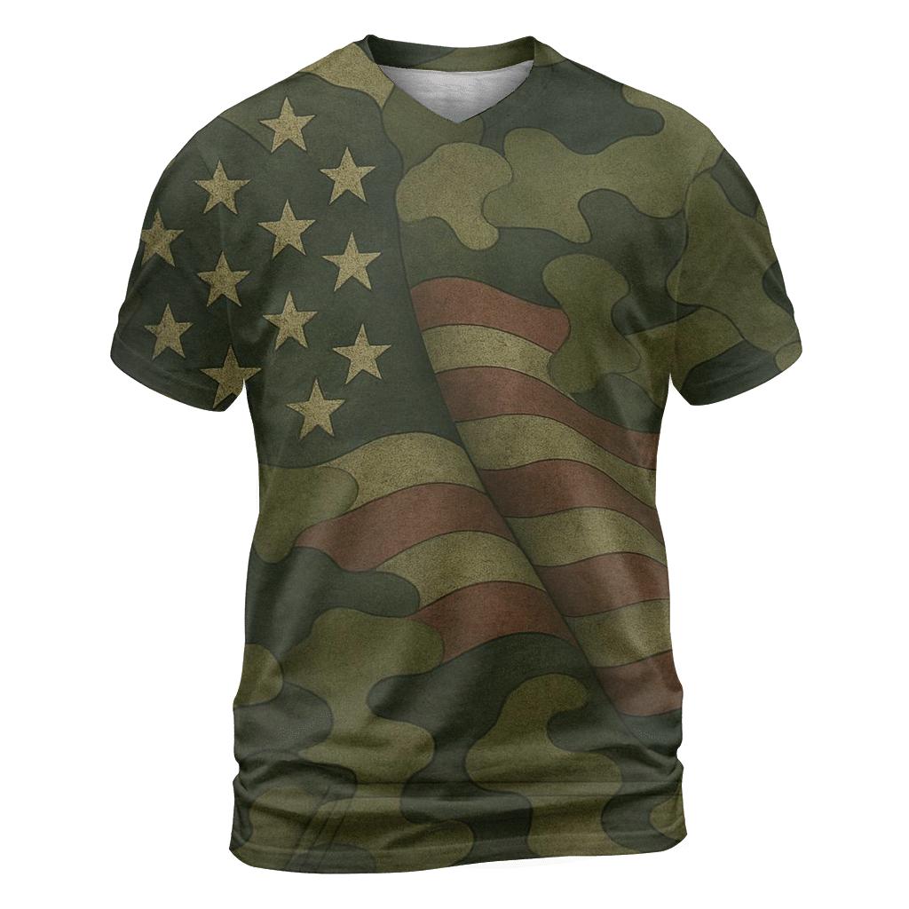 Camouflage Valor Blend creative print fashion shirts