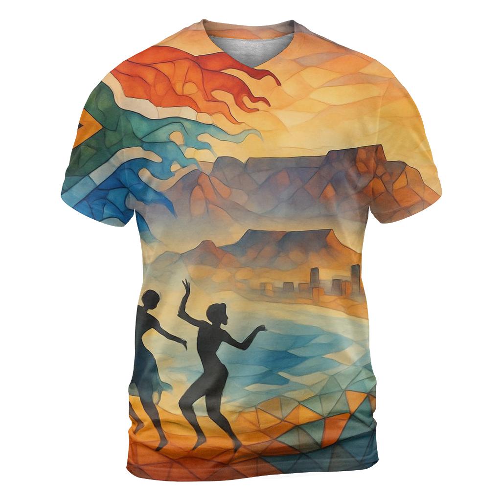 South Africa Mosaic vibrant all-over design tees