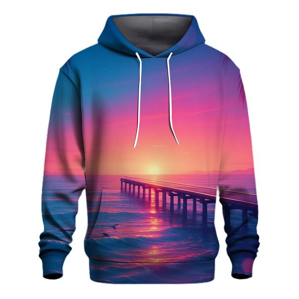 Neon Pier Reverie embroidered hoodies