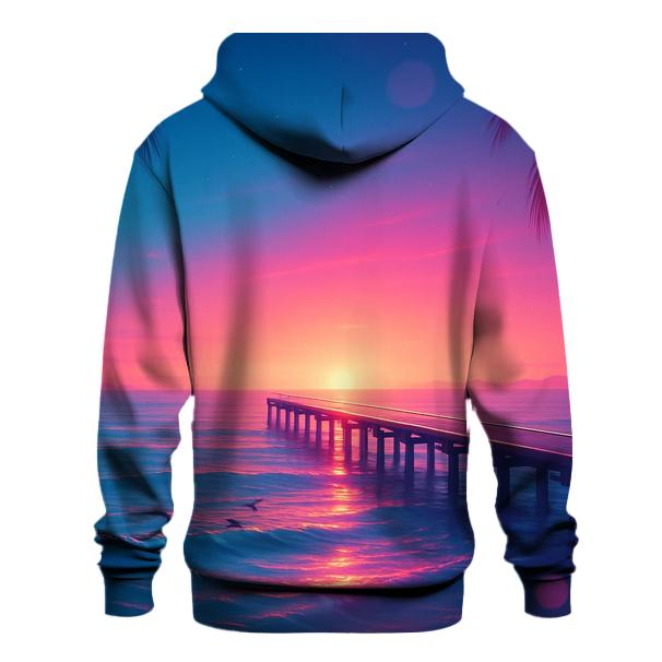 Neon Pier Reverie embroidered hoodies