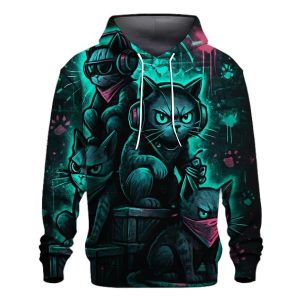 Graffiti Alley Nine Lives printed hoodies