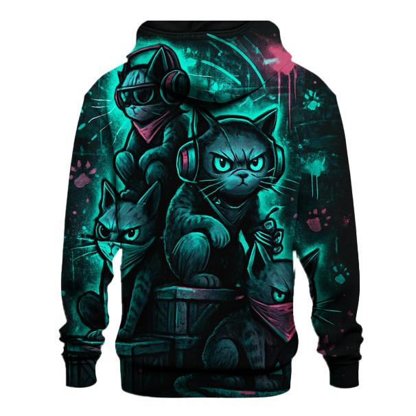 Graffiti Alley Nine Lives printed hoodies