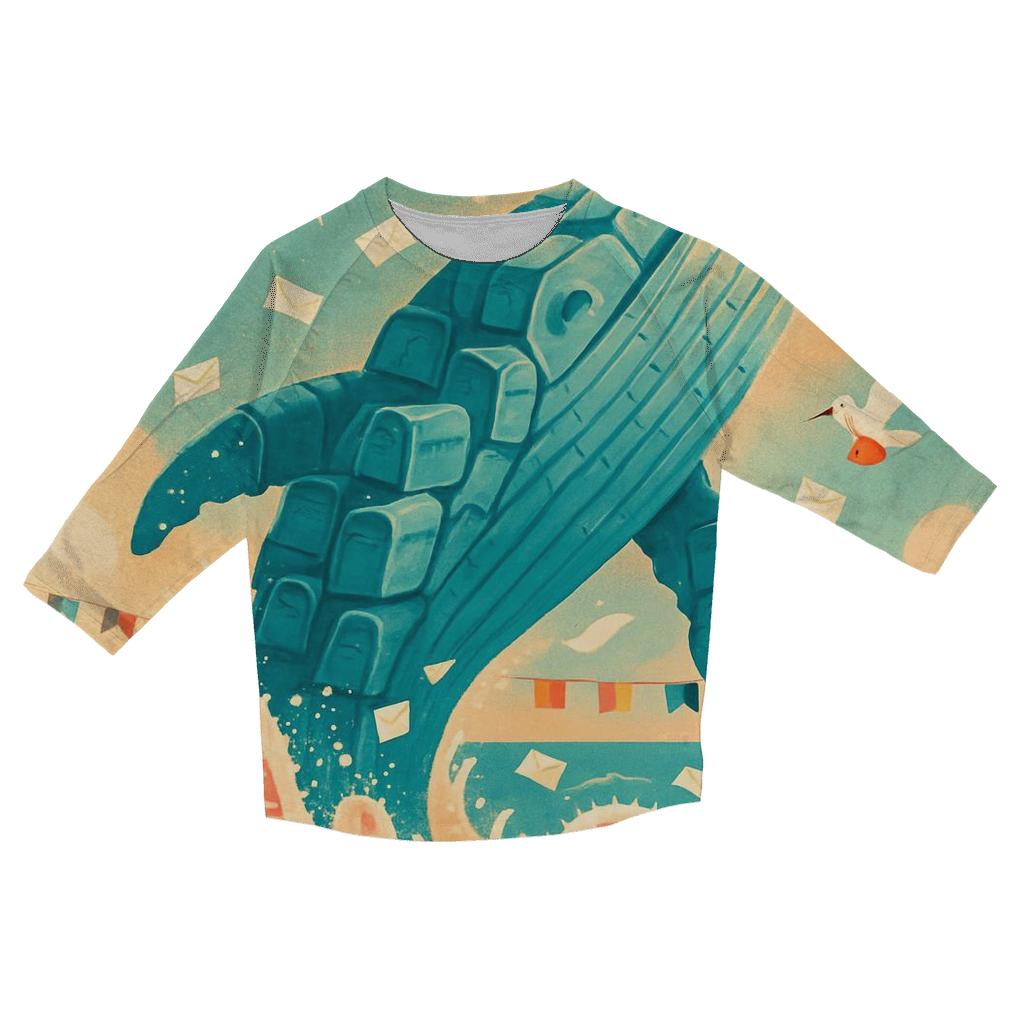 Cerulean Postbox Whale custom 3/4 sleeve shirts