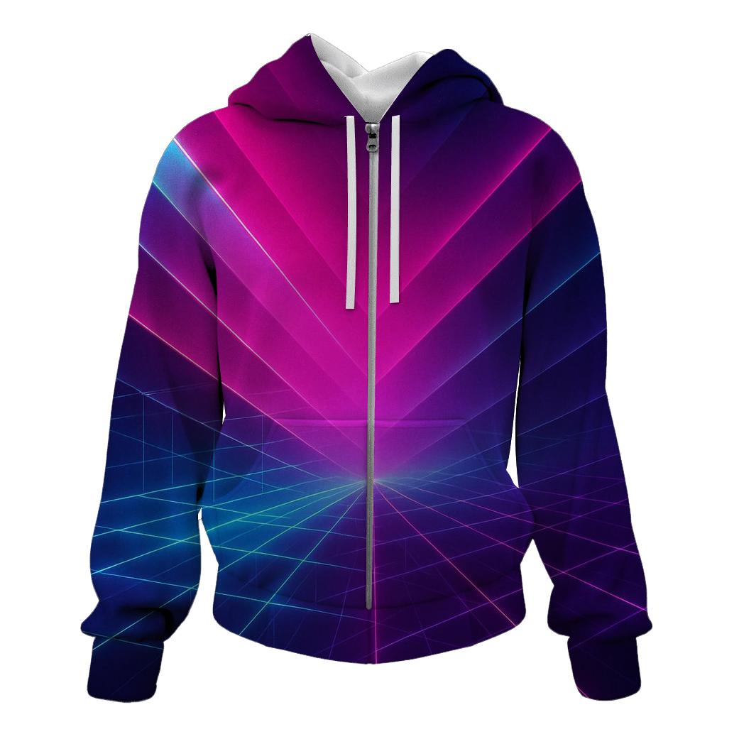 Neon Vector Horizon premium hoodies
