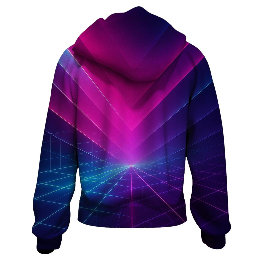 Neon Vector Horizon premium hoodies