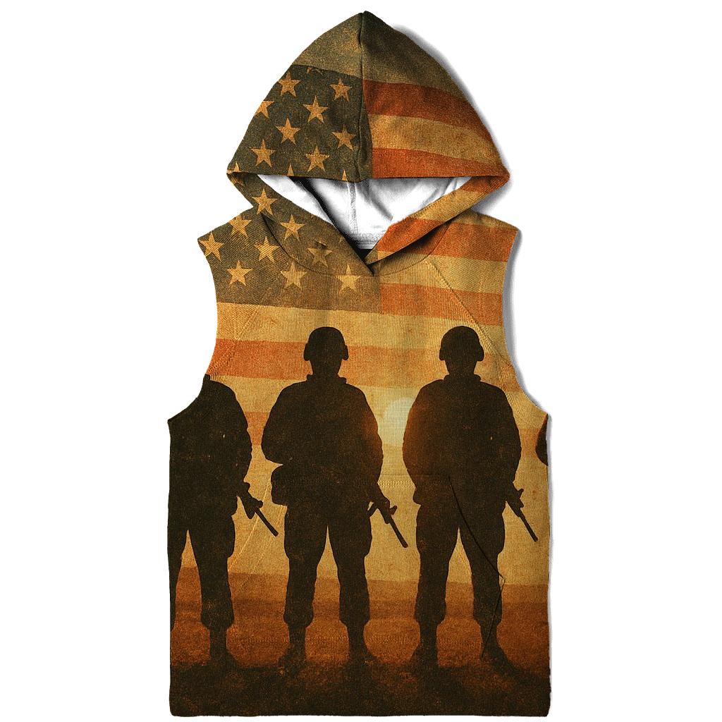 Veteran Silhouette Sunset zip-up hoodies