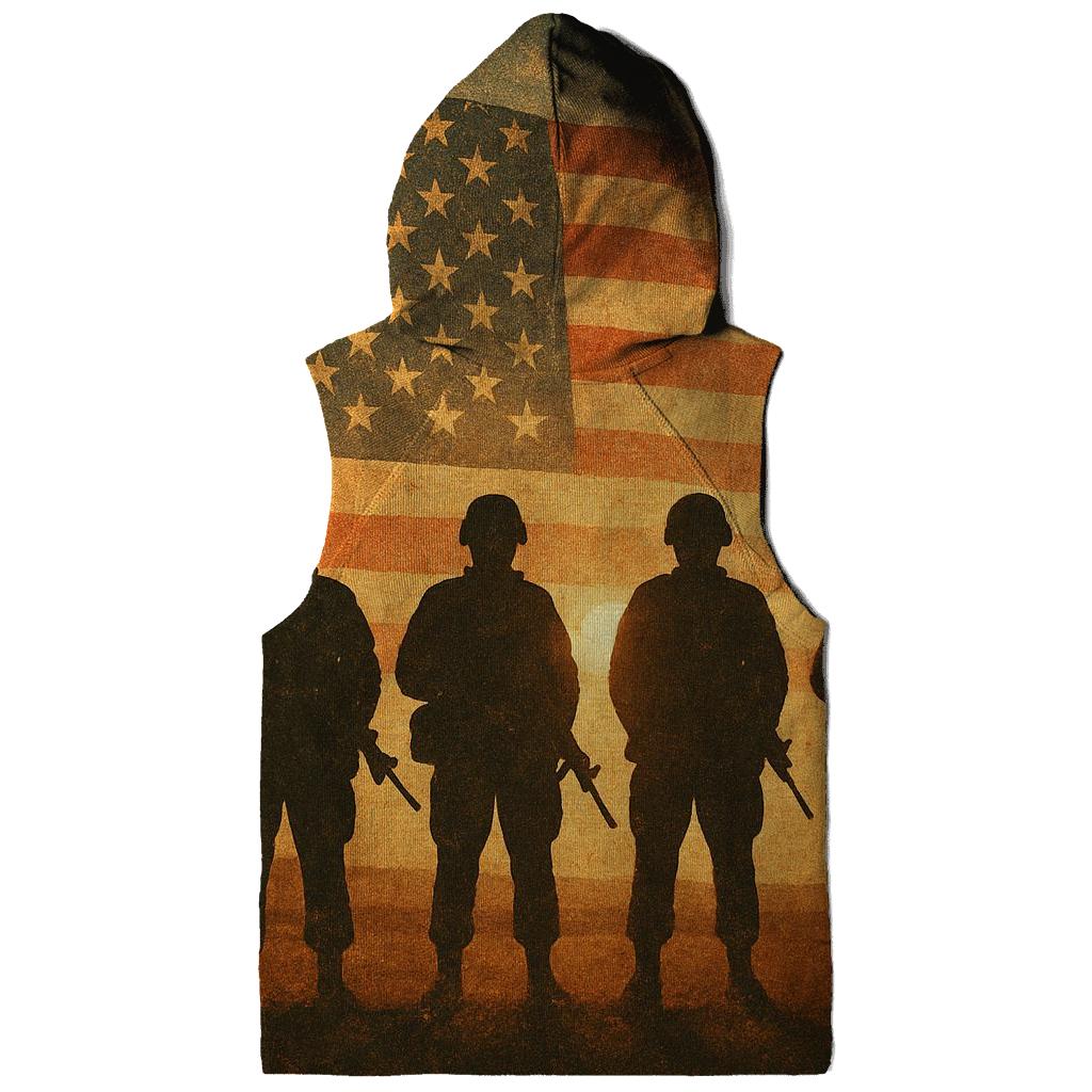 Veteran Silhouette Sunset zip-up hoodies