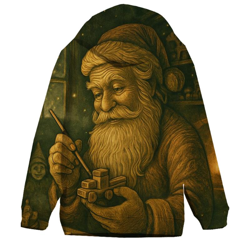 Woodland Workshop Santa embroidered hoodies