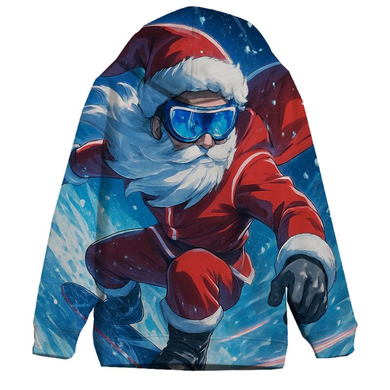 Frostbound Snowboarder Claus pullover hoodies