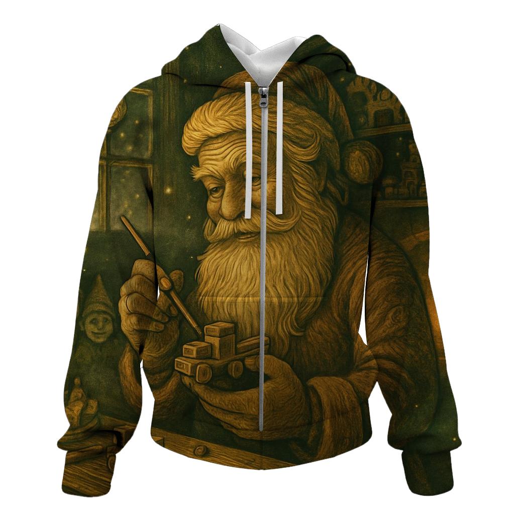 Woodland Workshop Santa heavyweight hoodies