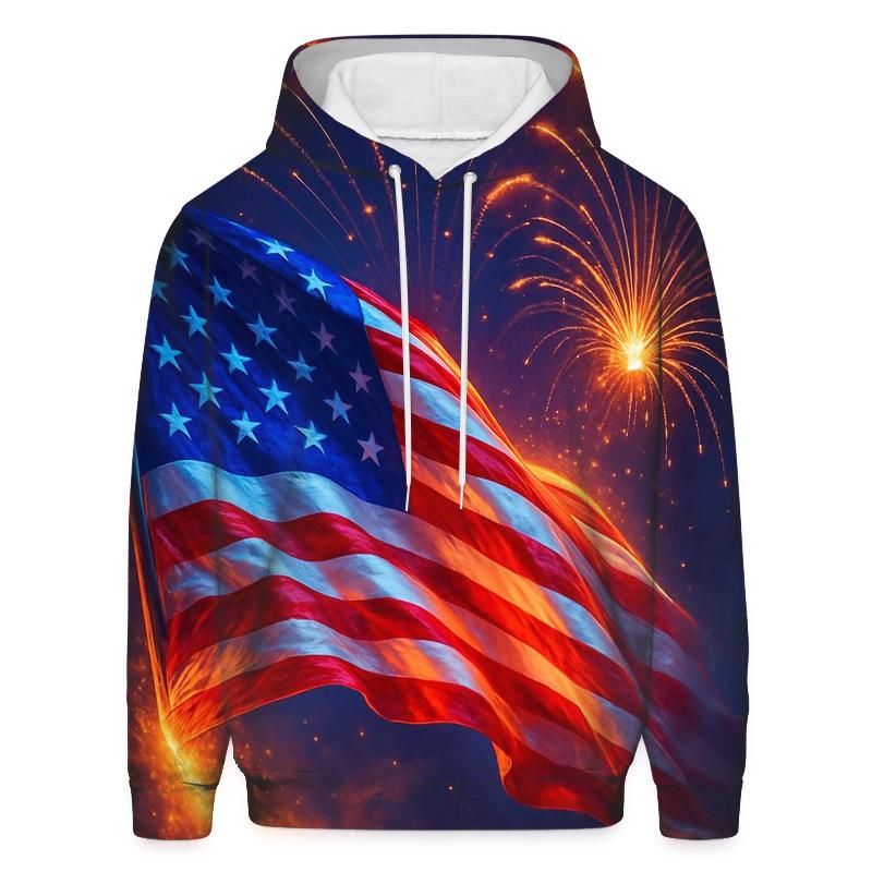 Firework Halo Flag zip-up hoodies