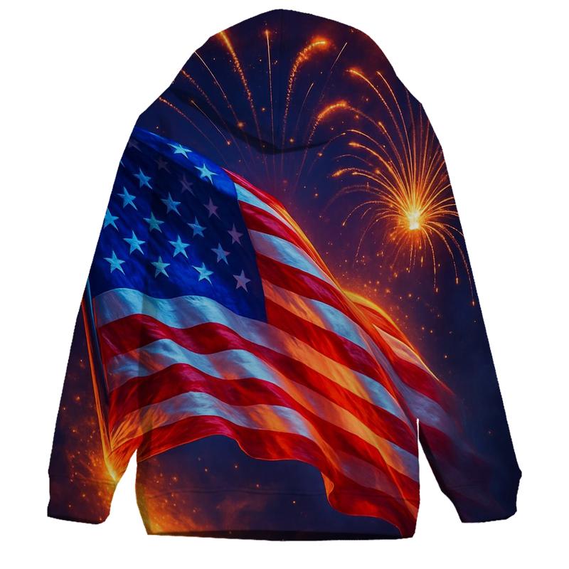 Firework Halo Flag zip-up hoodies