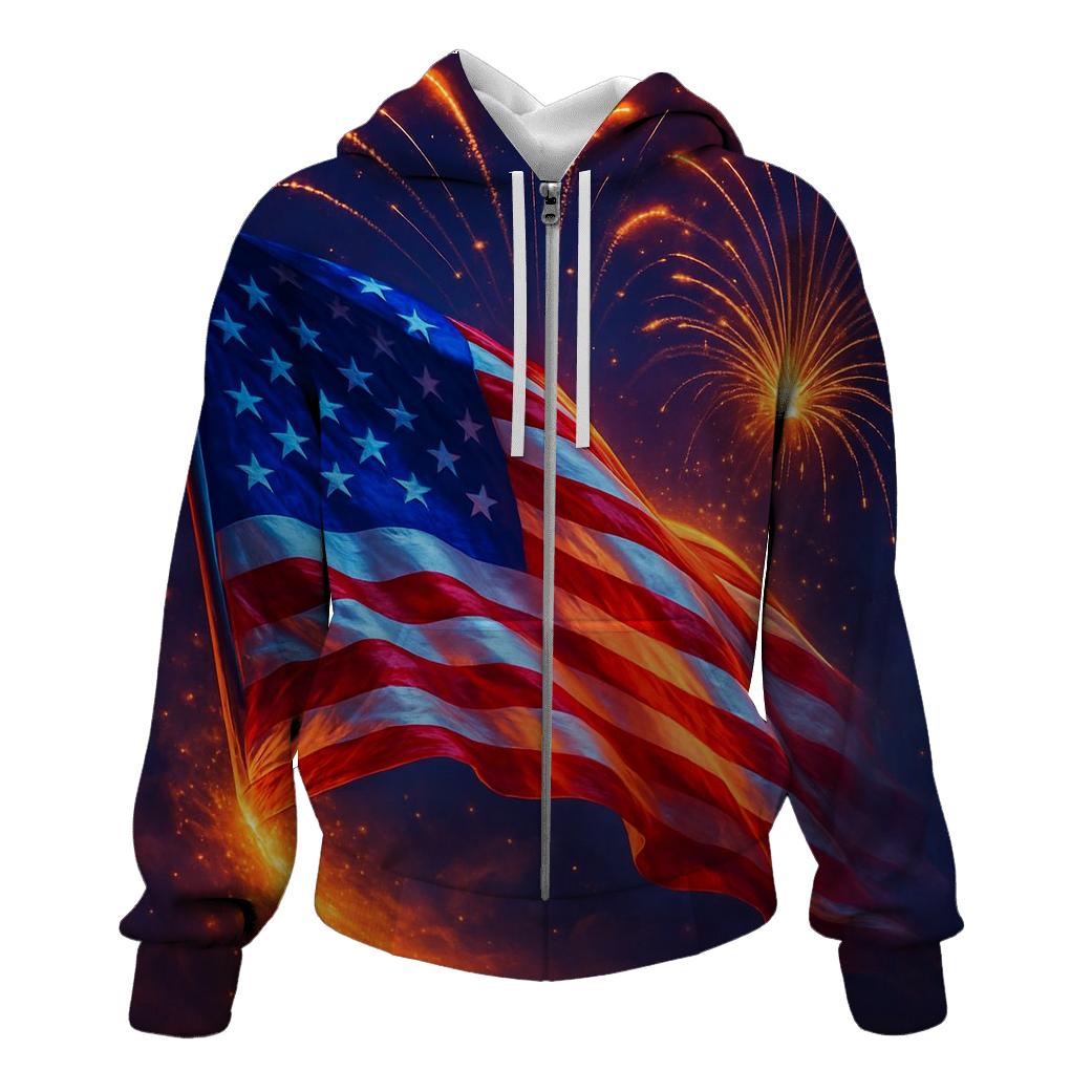 Firework Halo Flag pullover hoodies