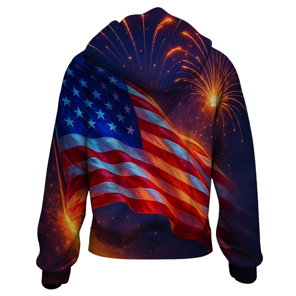 Firework Halo Flag pullover hoodies