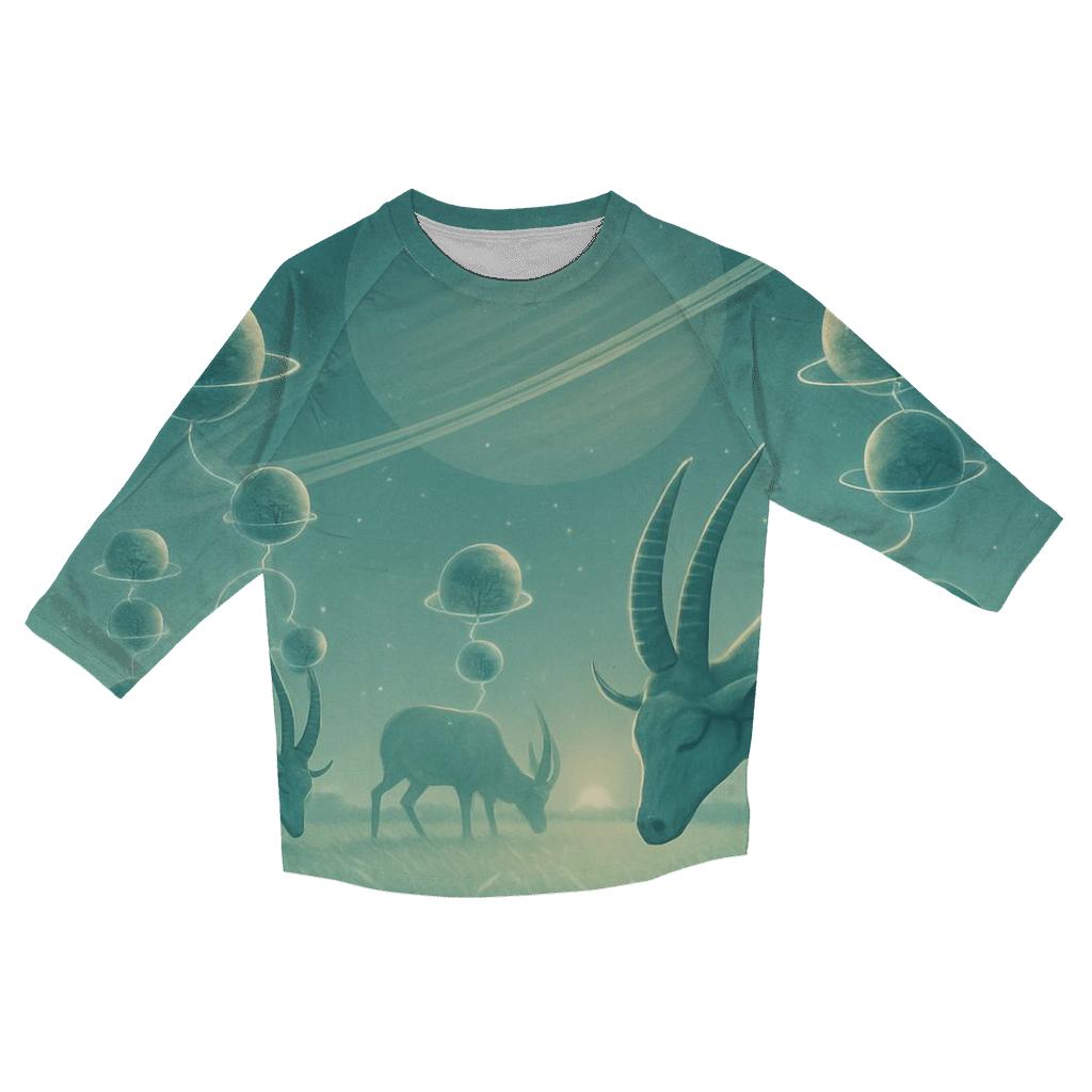 Orbiting Herbivore Grove trendy 3/4 sleeve tops
