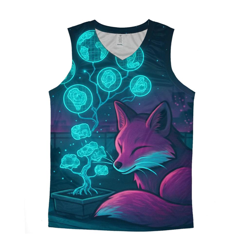 Neon Bonsai Fox stylish racerback tanks