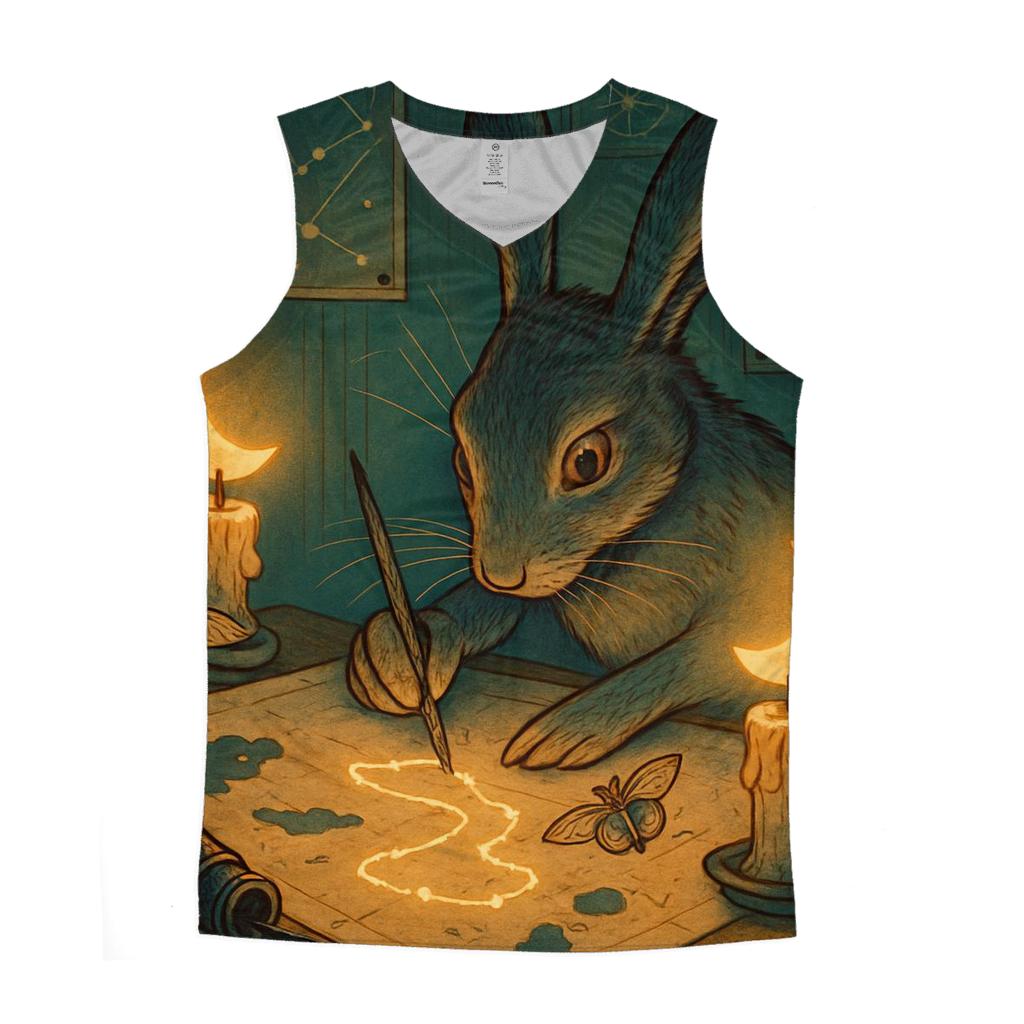 Candlelit Mapmaker Hare cotton sleeveless tops