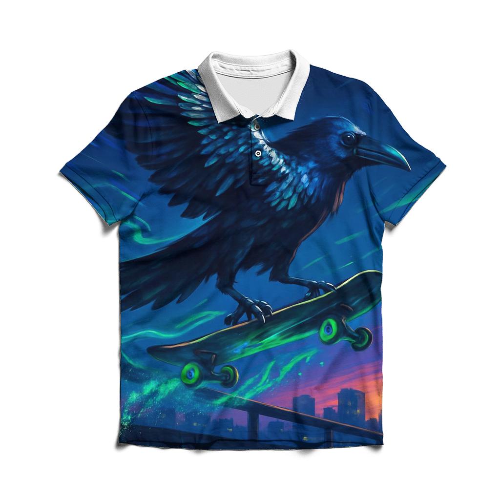 Solar Wind Skateboard Raven designer slim fit polos