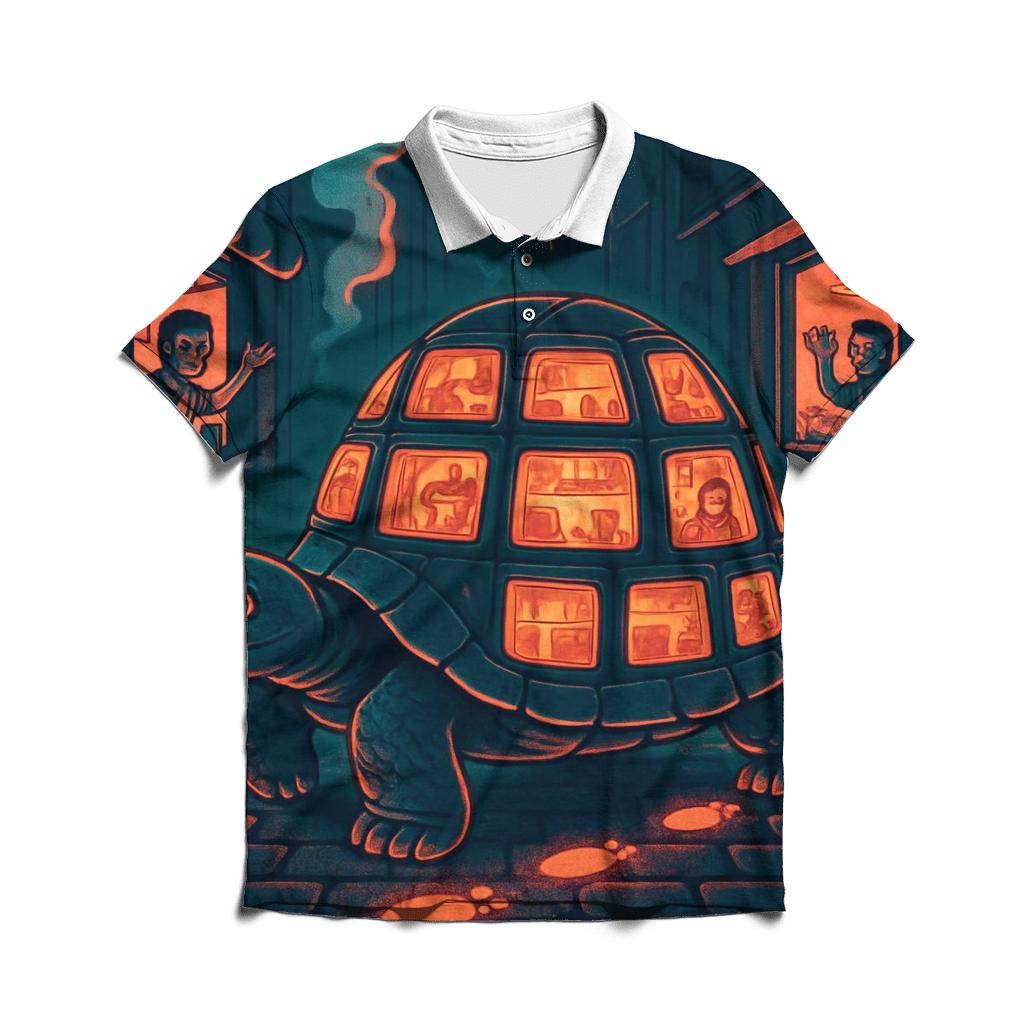 Glimmering Alley Tortoise embroidered polo tops