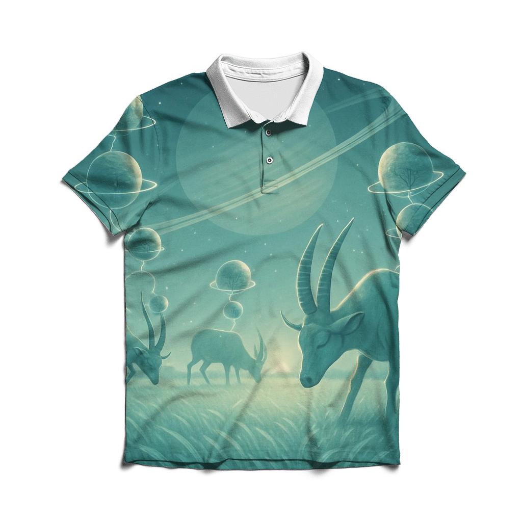 Orbiting Herbivore Grove premium cotton polo shirts