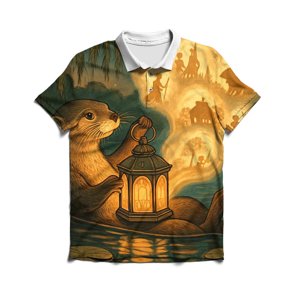 Fable Lantern Otter embroidered polo tops